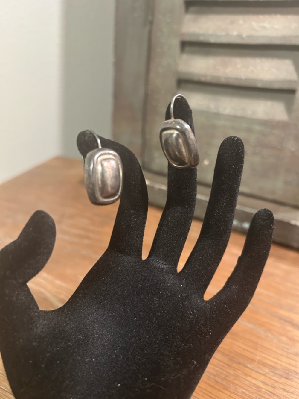 925 Sterling Silver Marked Dome Style Earrings Rounded 3-Dimensional Vintage 10g